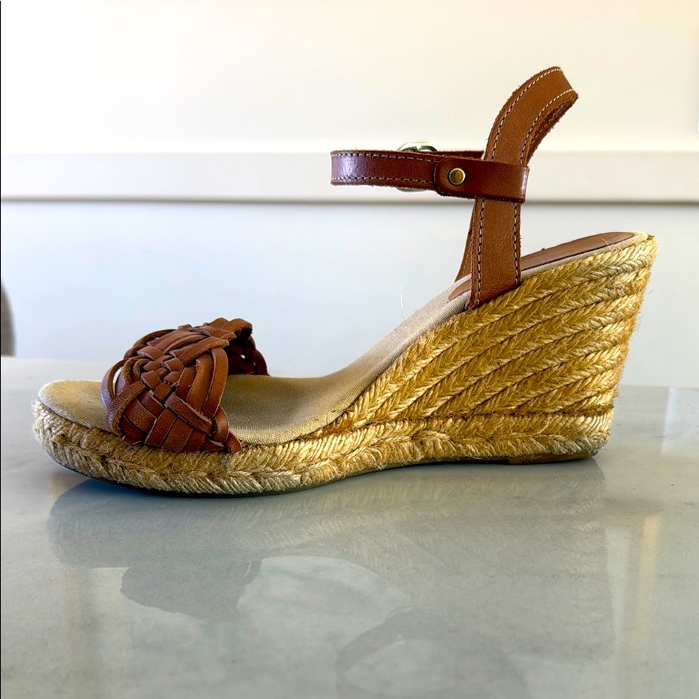 Sezane Woven Wedge Sandals- size 7